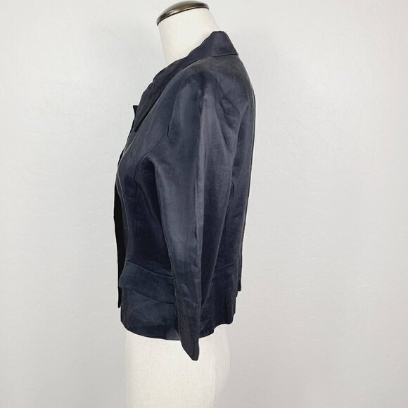 Vintage Tomorrowland Ballsey Evening Jacket XS Black Button-Front 3/4 Sl…‎ - Picture 2 of 6